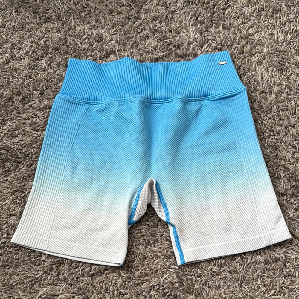 PINK Victoria's Secret Blue and White Bike Shorts